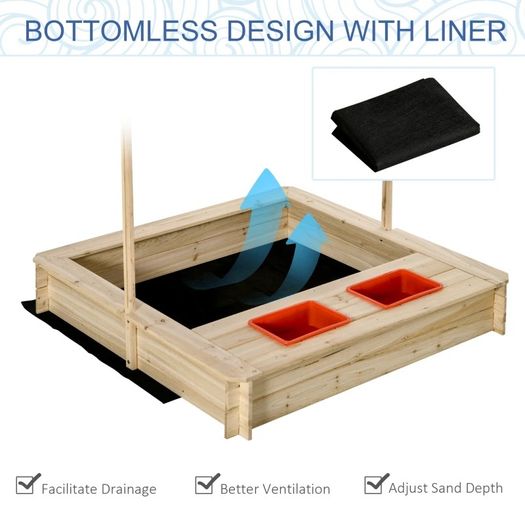 Kids Wooden Sand Pit Children Sandbox Playset Outdoor Backyard (FREE SHIPPING)