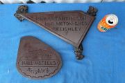 pair of Victorian industrial cast iron name plates