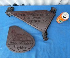 pair of Victorian industrial cast iron name plates