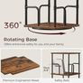 5-Tier Rotating Bookshelf, Freestanding Corner Bookshelf, 360 Spinning Bookcase, Industrial Style Storage Rack with Rails, for Living Room, Study, Home Office, Rustic Brown Image 5