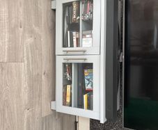 Grey TV Unit with Glass Doors