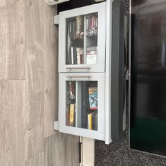 Grey TV Unit with Glass Doors