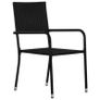 5 Piece Garden Dining Set Black Image 8