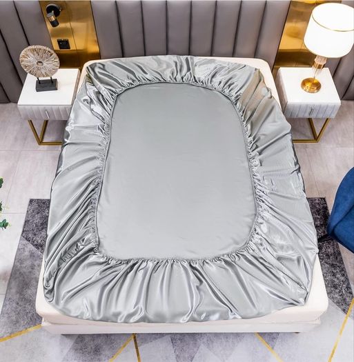 Brand New Fitted Sheet 200x200cm Satin Bonnet 30 cm