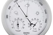 3 in 1 Weather Station for Indoor and Outdoor use, diameter 14 cm , Barometer Thermometer Hygrometer with stainless steel frame