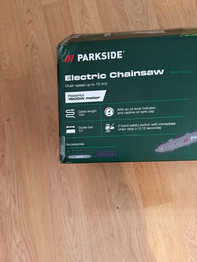 Electric parkside chainsaw as new 1600w