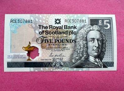 Scotland 5 Pound  Ryder Cup 2014 Commemorative Issue   ( uncirculated ) Scarce