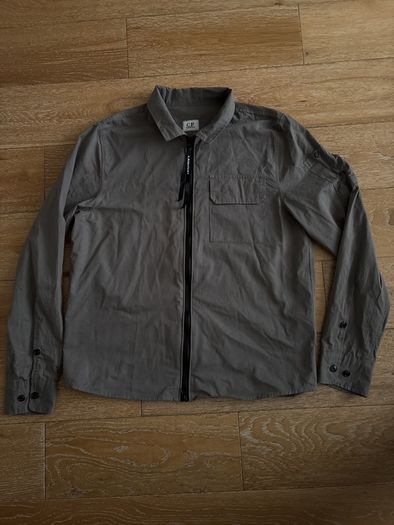 Grey C.P, Company Zipped Long Sleeve Shirt