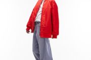 Topshop Red Bomber Jacket size M