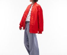 Topshop Red Bomber Jacket size M