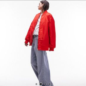 Topshop Red Bomber Jacket size M