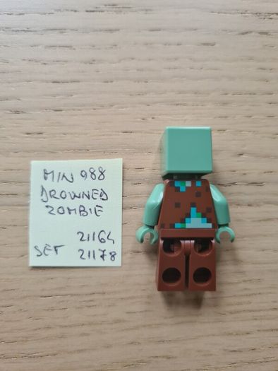 lego mino88 drowned zombie, set minwcraft 21164, 21178