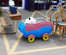 Irish Vintage Childrens Push Cart / Display Wagon