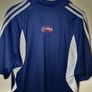 Vintage adidas schwans cup football polo shirt 2003 size large ptp 20" navy in excellent condition Image 4