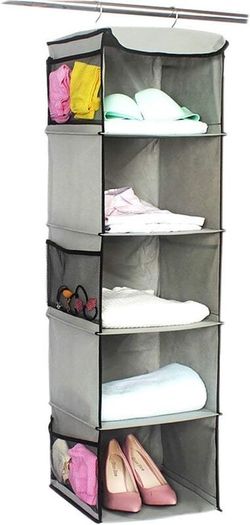 BrilliantJo Hanging Storage 5 Shelves Wardrobe Closet Organiser - Brand New
