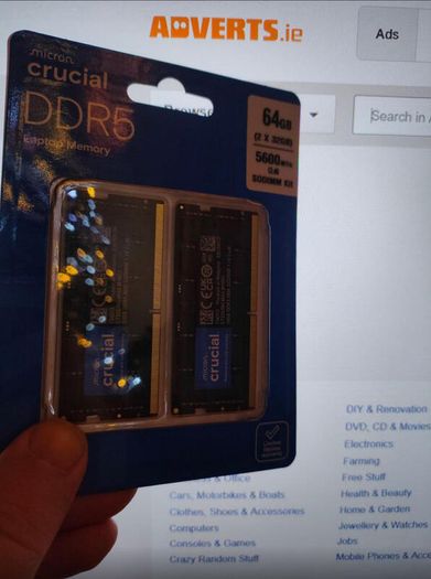 Crucial Ddr5 Ram 64gb Kit (2x32gb) 5600mhz Sodimm