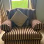 Traditional Fabric Living Room Suite. 3-Seater Sofa, Footstool & 2 Armchairs Image 4