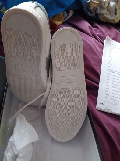 Dune Eliss white leather mix side stripe sport, size 37