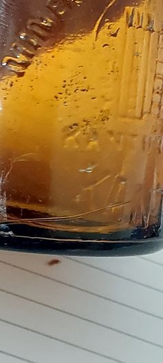 O Connor's kanturk 1/2 pint vintage bottle,,bottle seems to have a defect,around bottom of bottle, holds water no leeks,see pictures,sold as is ,lovely display advertising bottle, collectors items, buyer collects or pays postage thank you,
