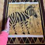 Zebra batik fabric Africa art Image 3