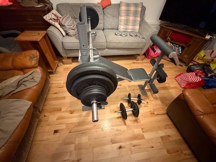 Adjustable Weight Bench & Complete Home Gym Set