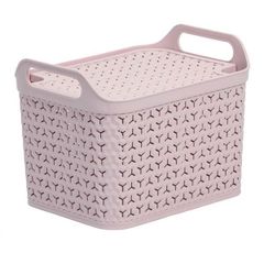 Pink wicker storage baskets, reduced to sell