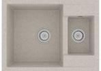Kitchen Sink with Overflow Hole Double Basins Beige Granite