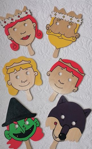 6 Quality Wooden Masks for Storytelling/Drama/Play
