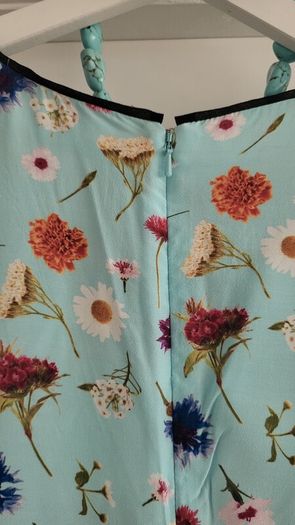 NATASHA ZINKO blue floral ruffle midi Sz 12 UK - Bnwt - Rrp 651 Sterling
