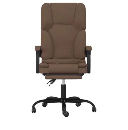 Massage Reclining Office Chair Brown Fabric