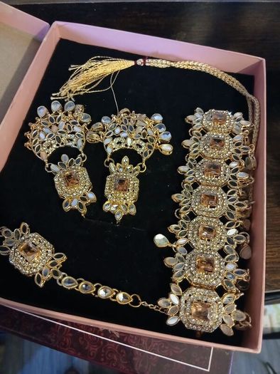 Mirror work indian jewellery set