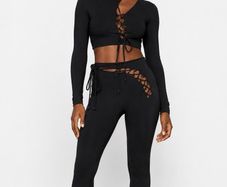 Skims Xs Black Onyx Cut-Out Ruched Long Sleeve Crop Top.New with Tags
