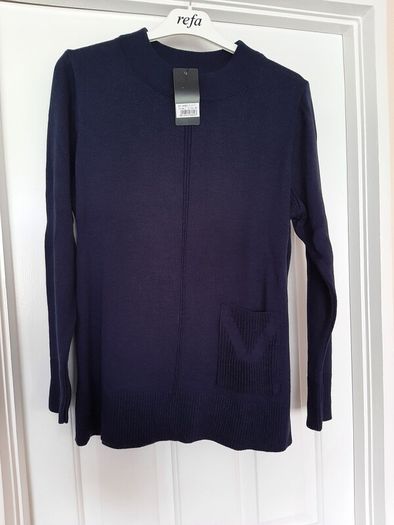 Ladies Navy Crew Neck Jumper Brand New
