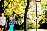 Basketball Hoop Freestanding 255-305cm Hoop Height Adjustable Stand with Backboard Wheels for Teens Adults Black