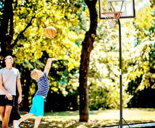 Basketball Hoop Freestanding 255-305cm Hoop Height Adjustable Stand with Backboard Wheels for Teens Adults Black