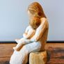 Willow Tree "Quietly" Figurine by Susan Lordi (Mother & Two Children) Image 3