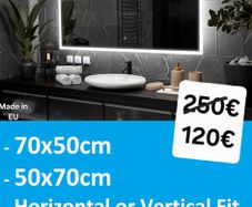 LED Bathroom Mirror Made in EU Vanity Makeup Bright Light Cosmetic  Ensuite Cool Cold Light