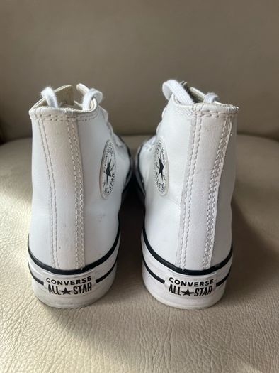 Converse Chuck Taylor Lift Leather Hi Top Trainers