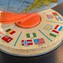 Vintage USSR Era World Globe Orange Meridian International Flag Base Image 10