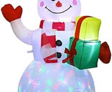 5ft Christmas Inflatable Snowman with Led Lights Cute Fun Blow Up Xmas Snowman Inflatable for Indoor Outdoor Yard Garden Lawn Christmas Decorations (FREE POSTAGE)