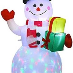 5ft Christmas Inflatable Snowman with Led Lights Cute Fun Blow Up Xmas Snowman Inflatable for Indoor Outdoor Yard Garden Lawn Christmas Decorations (FREE POSTAGE)
