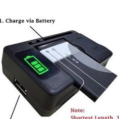 Universal 2 in 1 LCD Indicator Mobile 32-55mm Battery Charger Screen USB Port For Cell Phone Chargers Charging UK Plug