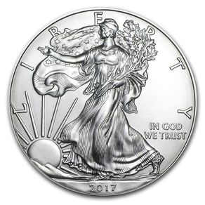 2017 USA 1 Dollar 1 oz Silver Bullion Coin - American Eagle BU (In Capsule)