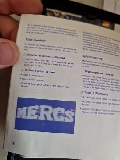 Mercs Sega Master System Arcade Retro Games Original