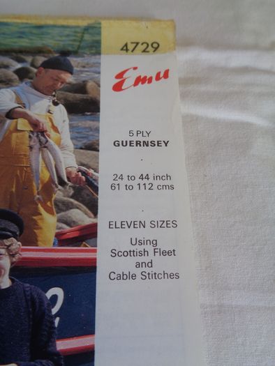 Emu Guernsey Knitting Pattern for Sale