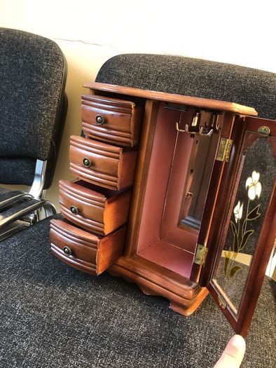 Vintage Large Wooden Jewellery Box