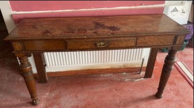 Solid Oak Edwardian Console Hall Table