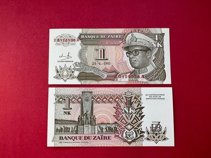 Zaire  1  Likuta  1993  Pick  47a. ( Uncirculated )