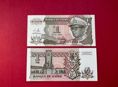 Zaire  1  Likuta  1993  Pick  47a. ( Uncirculated )