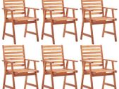 Outdoor Dining Chairs 6 pcs Solid Acacia Wood